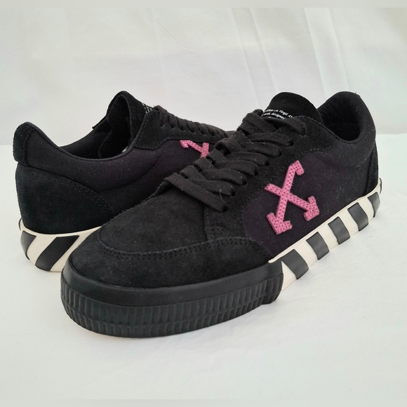 Off-White Men's Unisex Black Suede/Canvas Vulcanized Low Top Sneakers Size 41 - Picture 13 of 13